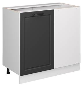 Eckschrank R-Line 46365 Pinie Anthrazit Dekor - Weiß