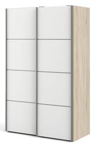 Schiebetürenschrank Veto Braun - Holz teilmassiv - 122 x 202 x 64 cm