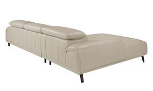 Chaise longue en cuir de vachette taupe Gris - Cuir véritable - Textile - 316 x 102 x 176 cm