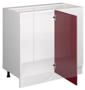 Eckschrank R-Line 37749 Hochglanz Bordeaux - Weiß