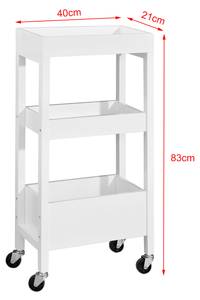 Servierwagen FKW49-W Weiß - Holz teilmassiv - 21 x 83 x 40 cm
