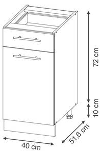 Küchenschränke Fame-Line 48840 Dunkelblau - Sonoma Eiche Trüffel Dekor - 40 x 52 cm