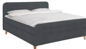 Nordic Box Boxspringbett TSV Dunkelgrau - Steingrau - Breite: 182 cm - H2