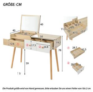 Schminktisch Themis Ⅲ Braun - Holzwerkstoff - Metall - Massivholz - 40 x 78 x 100 cm