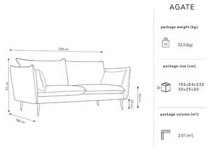 Sofa AGATE 4 Sitzplätze Beige