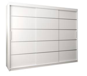 Armoire coulissante VERONA 1 Gris miroir - Blanc - Largeur : 250 cm