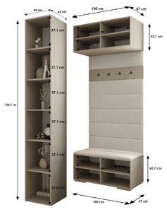 Garderobe Inova 3 Z20 Gold - Grau - Gold