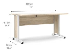 Schreibtisch Prisme C Braun - Holz teilmassiv - 150 x 74 x 80 cm