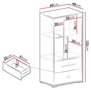 Highboard Step 05 Braun - Holzwerkstoff - 60 x 122 x 40 cm