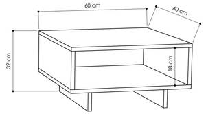 Table basse Hola Marron - Bois manufacturé - 60 x 32 x 60 cm