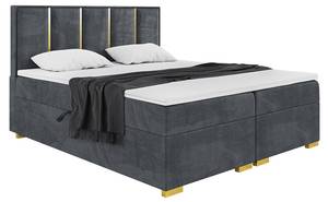 Boxspringbett Antonio Gold Dunkelgrau - 140 x 234 cm - H4