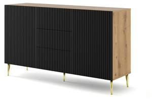 Sideboard RAVENNA B SB150 2D3D Beige - Schwarz - Gold