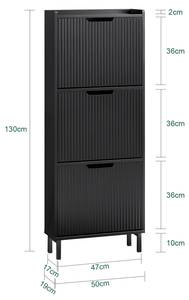 Schuhkipper FSR177-H-SCH Schwarz - 50 x 130 cm