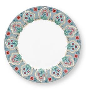 Flower Festival Teller Deco (4er-Set) Blau - Porzellan - 21 x 2 x 21 cm