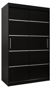 Armoire coulissante VERONA 1 Noir - Gris miroir - Largeur : 120 cm