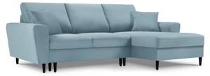 Schlaf-Ecksofa + Box MOGHAN 4 Sitzplätze Hellblau