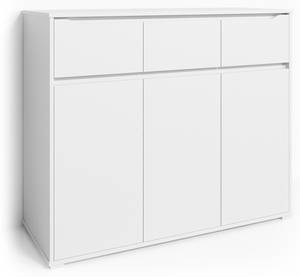 Kommode „Ruben“ 120cm Weiß Weiß - Holz teilmassiv - 120 x 101 x 48 cm