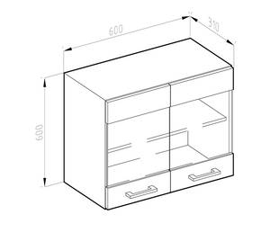 Küchenschrank Glas R-Line 39780 Anthrazit - Weiß - Breite: 60 cm