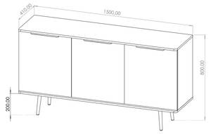 Kommode ELIO Schwarz - Braun - Holzwerkstoff - Metall - 80 x 90 x 41 cm