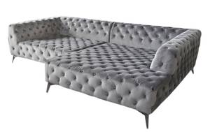 Ecksofa NARLA Chesterfield Velvet Silber - Textil - 279 x 71 x 190 cm