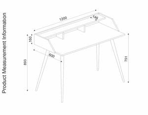 Schreibtisch Vitalis Saphir Weiß Braun - Weiß - Holzwerkstoff - 120 x 89 x 60 cm