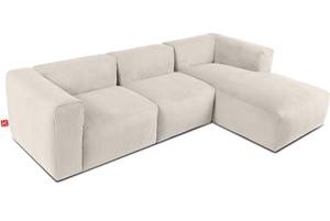 Ecksofa BUFFO 5-Sitzer Creme - Breite: 297 cm - Armlehne beidseitig montierbar - Ecke davorstehend rechts - Ottomane davorstehend rechts