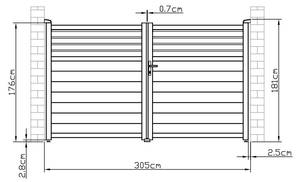 Flügeltor VIAZO Tiefe: 300 cm