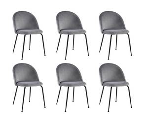 Chaise coque MELBOURNE Gris - Lot de 6