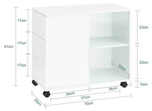 Aktenschrank FBT141-W Weiß - Holzwerkstoff - 35 x 61 x 70 cm