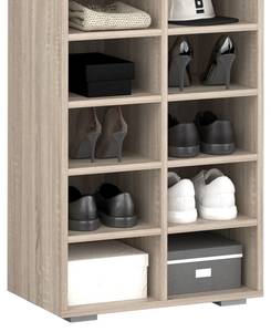 Schuhregal Paris Sonoma Braun - Holzwerkstoff - 54 x 183 x 33 cm