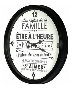 Horloge en plastique La vie en famille Matière plastique - 50 x 50 x 6 cm