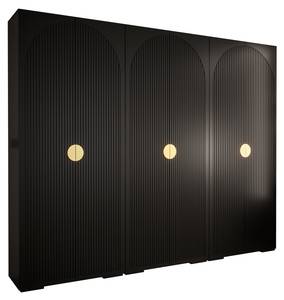 Drehtürenschrank Manhattan Ryfel 1 Schwarz - Gold - 6 Türen