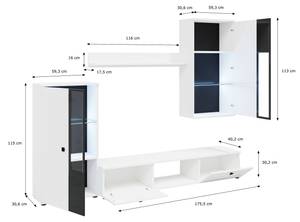 FURNIX Ensemble meubles Sarai + LED Blanc pur - Blanc