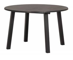 LANGEJAN - Table de repas ronde extensib Noir - Bois massif - Bois/Imitation - 120 x 75 x 120 cm