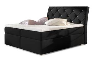 Boxspringbett DREAM Hochglanz Schwarz - Breite: 163 cm