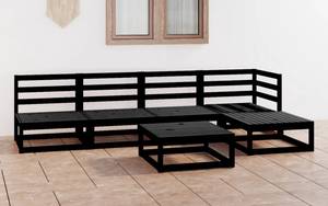 Garten-Lounge-Set (6-teilig) 3009922-1 Schwarz - Massivholz - Holzart/Dekor - 70 x 30 x 70 cm