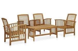 Garten-Lounge-Set (5-teilig) 3057974 Braun - Massivholz - Holzart/Dekor - 50 x 43 x 102 cm