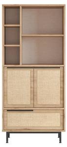 Vitrinenschrank OCEAN SC75 2D Beige - Holzwerkstoff - Kunststoff - 75 x 162 x 36 cm