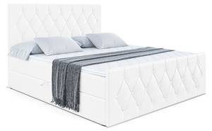 Boxspringbett VELANTO Hochglanz Weiß - Breite: 140 cm - H4