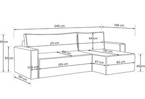 NAPI Universal-Ecke Gelb - Breite: 246 cm