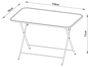 Table de jardin pliante Sande Blanc - 70 x 110 cm