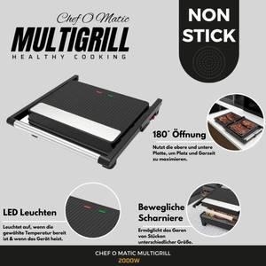 Kontaktgrill Chef O Matic Multigrill Schwarz - Kunststoff - 34 x 10 x 34 cm