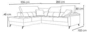 Ecksofa Taunus (5-Sitzer) Schwarz