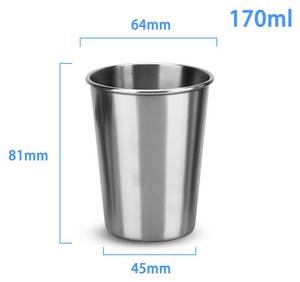 5x Stapelbare Edelstahl Becher 55 ml Silber - Metall - 10 x 15 x 10 cm