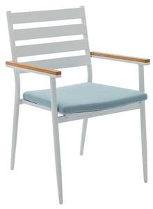 Ensemble table et chaise jardin MIAMI Beige - Métal - 110 x 74 x 110 cm