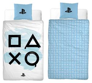 Bettwäsche PlayStation in Biber Blau - Weiß - Textil - 135 x 200 x 1 cm