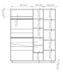 Kleiderschrank INELO Schwarz - Braun - Holzwerkstoff - 180 x 215 x 60 cm