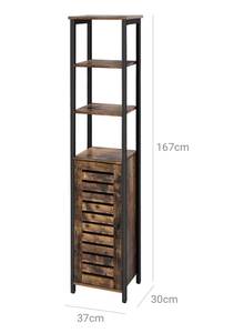 Hochschrank Küchenregal Braun - Holzwerkstoff - 30 x 167 x 37 cm