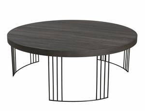 Table basse ronde Marron - Bois manufacturé - 95 x 35 x 95 cm