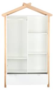 Kleiderschrank 12020003 Weiß - Massivholz - 112 x 187 x 51 cm